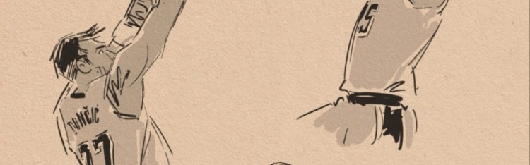 nba直播-壁纸请收藏！美漫画家晒作品 老詹鱼跃&amp;小里1+2&amp;东契奇绝平全都有