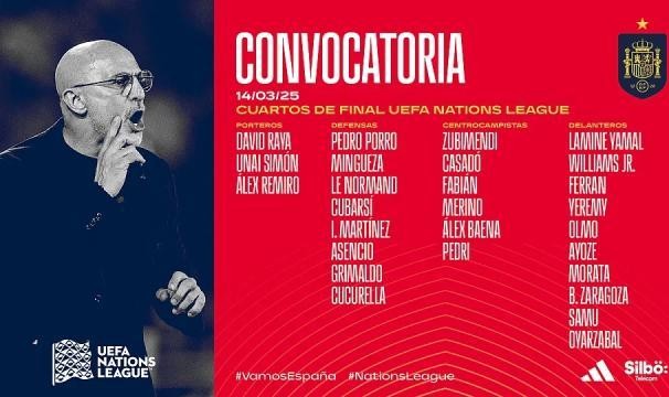 西班牙大名单：亚马尔领衔，劳尔·阿森西奥首度入选